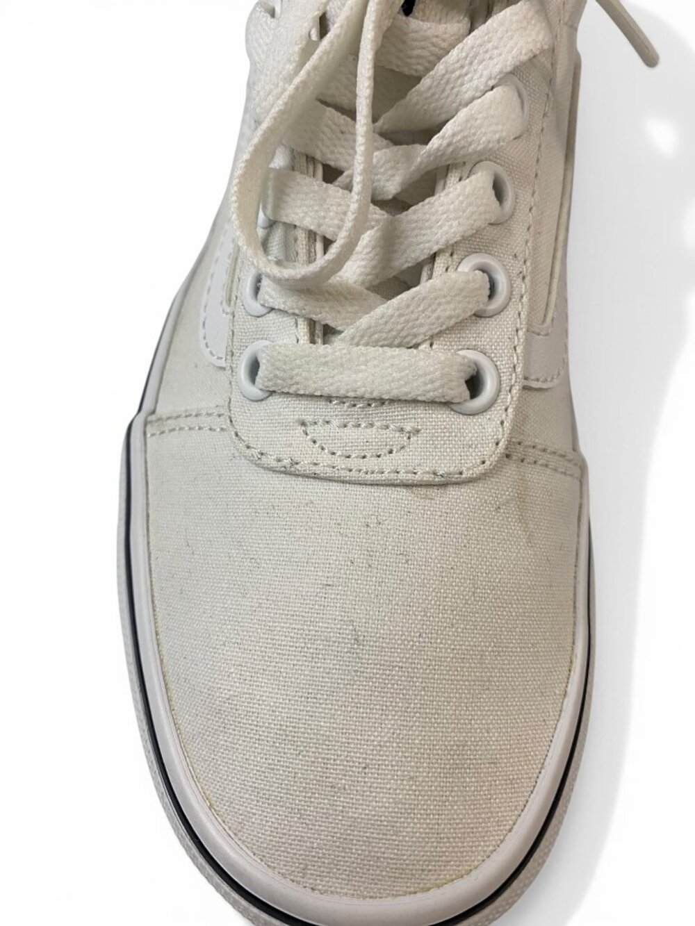 Vans Old Skool White Canvas Sneakers Womens 6 Off White Low Top Casual - Picture 6 of 14